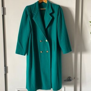 Vintage projection green double breasted wool Coat